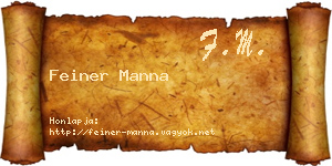 Feiner Manna névjegykártya